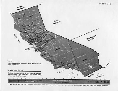 Map Guide to the U.S. Federal Censuses, California 1850-1920 Map Packet