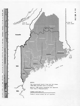 Map Guide to the U.S. Federal Censuses, Maine 1790 -1920 Map Packet