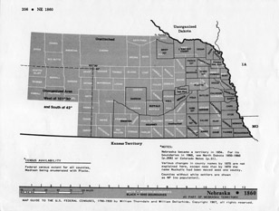 Map Guide To The U.S. Federal Censuses, Nebraska 1860 -1920 Map Packet