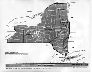 Map Guide To The U.S. Federal Censuses, New York 1790-1920 Map Packet