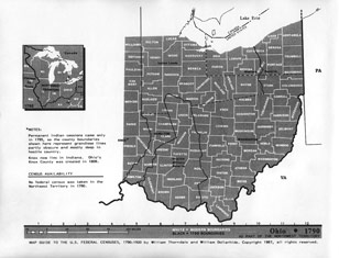 Map Guide To The U.S. Federal Censuses, Ohio 1790 -1920 Map Packet