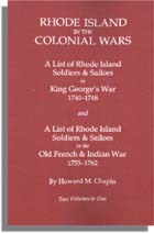 Rhode Island in the Colonial Wars, A List of Rhode Island Soldiers and Sailors in King George