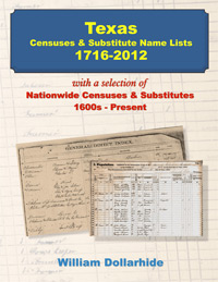 PDF EBook:  Texas Censuses & Substitute Name Lists, 1716-2012