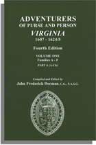 Adventurers Of Purse And Person Virginia 1607-1624/5. Fourth Edition. Volume One, Families A-F: 1 Vol. In 2