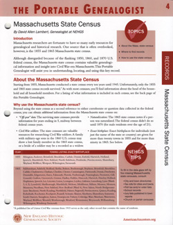 Portable Genealogist: Massachusetts State Census