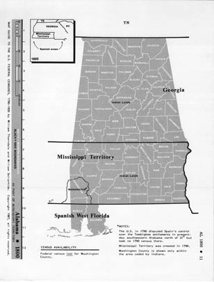 Map Guide to the U.S. Federal Censuses, Alabama 1800-1920 Map Packet