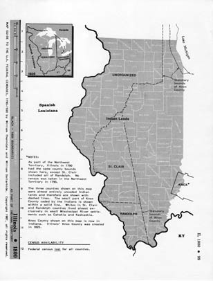 Map Guide to the U.S. Federal Censuses, Illinois 1800 -1920 Map Packet