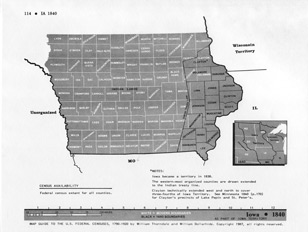 Map Guide to the U.S. Federal Censuses, Iowa 1840 -1920 Map Packet