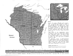 Map Guide To The U.S. Federal Censuses, Wisconsin 1820 -1920 Map Packet