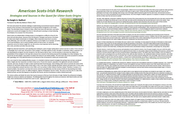 Product Description Flyer: American Scots-Irish Research: Strategies and Sources in the Quest for Ulster-Scots Origins; Created August 12, 2020