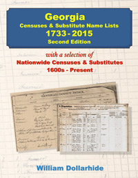 Georgia Censuses & Substitute Name Lists – 1733-2015 – 2nd Edition