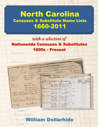 PDF EBook: North Carolina Censuses & Substitute Name Lists 1660-2011