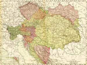 1895 Map of Bohemia, Moravia, Austria, Hungary & More