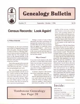 Census Records: Look Again! - Genealogy Bulletin 35 - Sep-Oct 1996