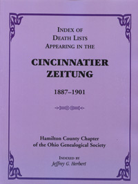 Index Of Death Lists Appearing In The Cincinnatier Zeitung 1887-1901