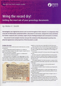Handy Guide: Wring the Record Dry: Getting the Most Out of Your Genealogy Documents