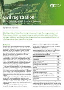 Handy Guide: Civil Registration Births, Marriages And Deaths In Germany
