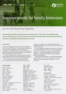 Handy Guide: German Words for Family Historians